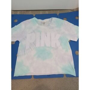Victoria Secret Pink‎ Women shirt cropped Multicolor tie dye XSMALL New Beach